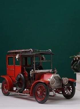 复古老爷车摆件车模型经典老车老式汽车工业风放在酒柜上的装饰品