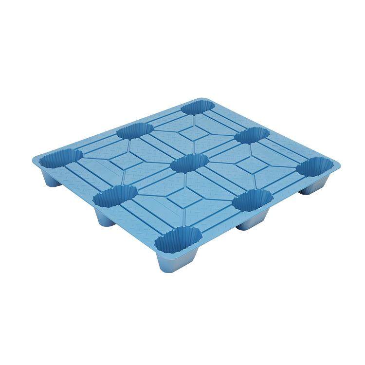 厂家吹塑九脚塑料托盘仓库物流堆货卡板1210平面双面九脚塑料托盘 - 图3