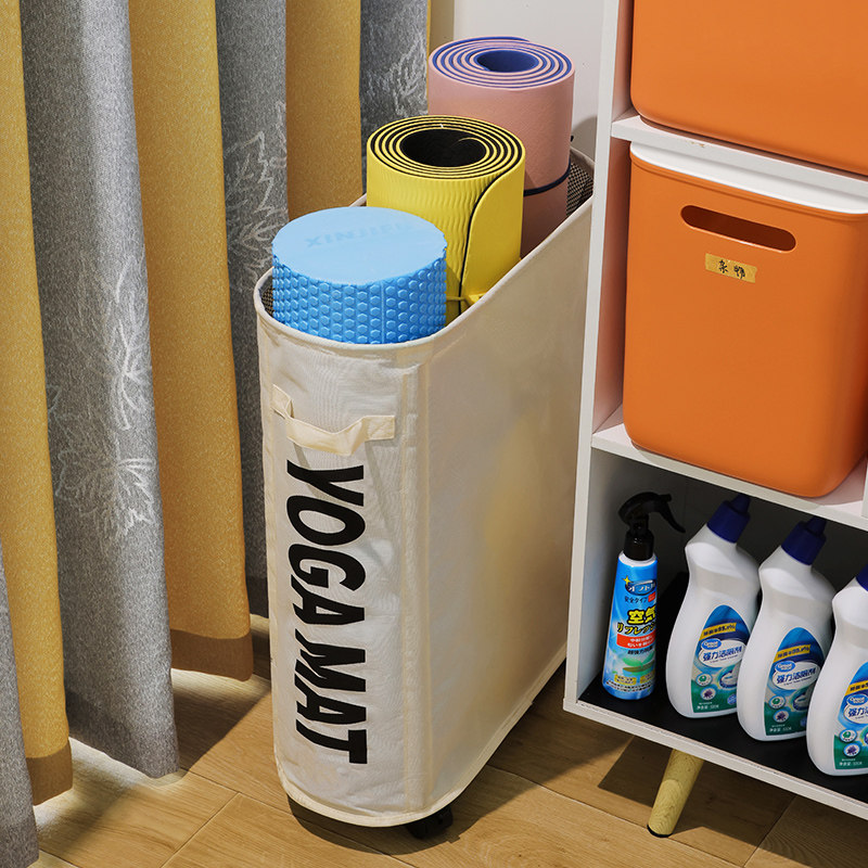 瑜伽垫专用收纳筐夹缝置物架家用折叠布艺健身房运动器材整理篮,淘宝优惠券,粉丝福利购,淘宝优惠卷