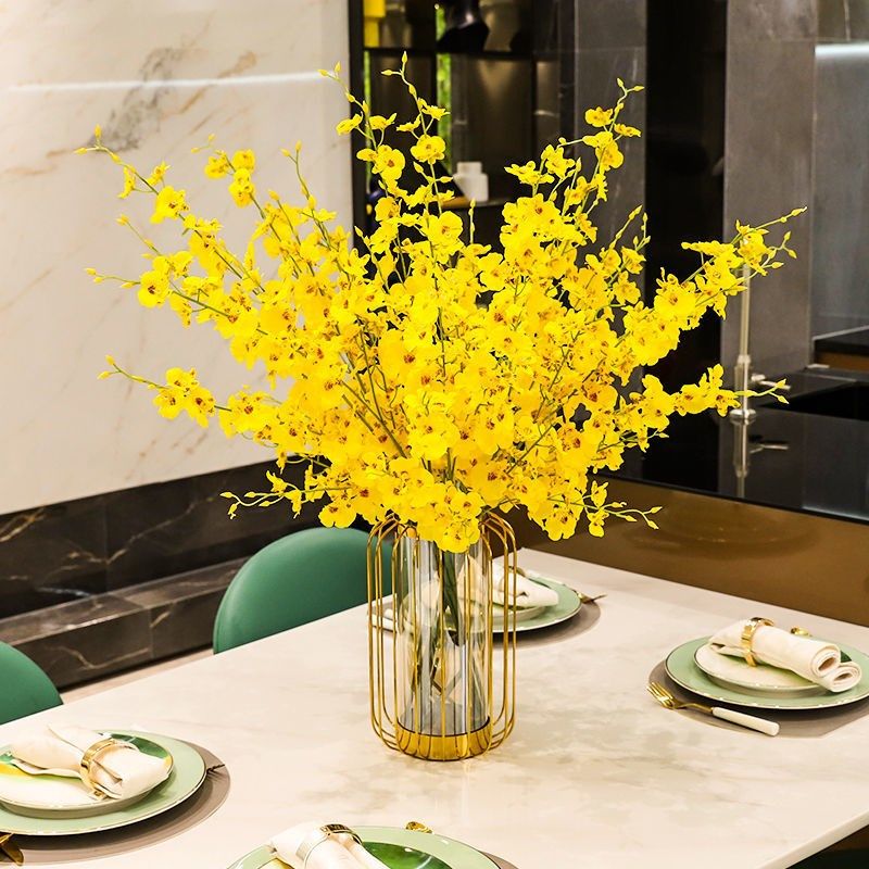 跳舞兰绢花仿真花插花束花艺摆件欧式假花家居客厅餐桌电视柜装饰,淘宝优惠券,粉丝福利购,淘宝优惠卷