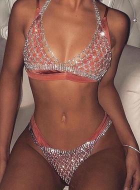 OOP欧美爆款钻身体b链水钻比尼胸链石内裤性感夜店基风ody chain