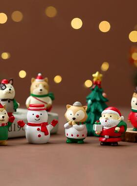 圣诞装饰品圣诞老人复古桌面小摆件创意节日氛围场景布置装扮道具