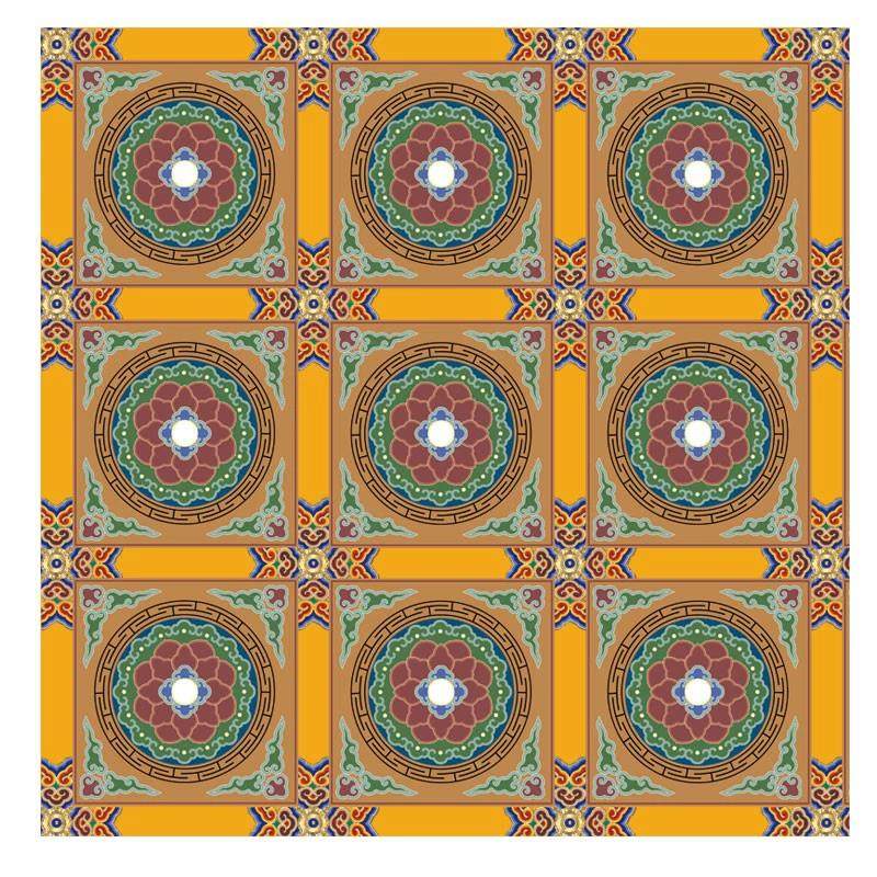 天花板城墙民族坛布荷花藏式壁画莲墙纸壁纸唐卡金色吊顶佛堂酒店,淘宝优惠券,粉丝福利购,淘宝优惠卷