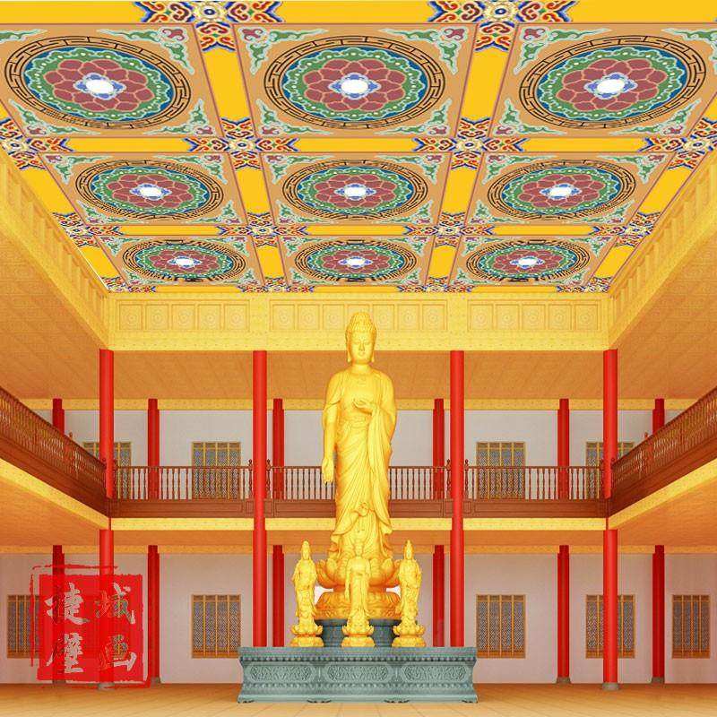 天花板城墙民族坛布荷花藏式壁画莲墙纸壁纸唐卡金色吊顶佛堂酒店,淘宝优惠券,粉丝福利购,淘宝优惠卷