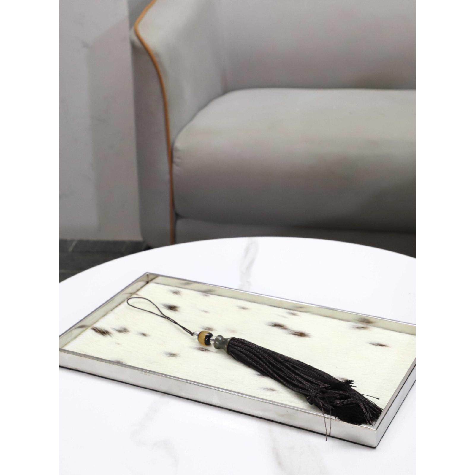 欧式轻奢高档真皮马毛金属香薰桌面托盘客厅卧室酒店软装家居饰品,淘宝优惠券,粉丝福利购,淘宝优惠卷