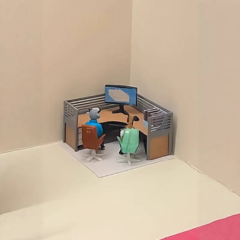 迷你牛马桌3d打印趣味方正办公桌微缩造景玩具趣味潮玩公仔摆件,淘宝优惠券,粉丝福利购,淘宝优惠卷