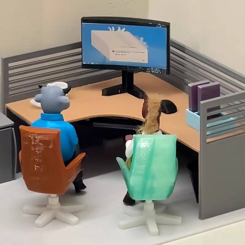 迷你牛马桌3d打印趣味方正办公桌微缩造景玩具趣味潮玩公仔摆件,淘宝优惠券,粉丝福利购,淘宝优惠卷