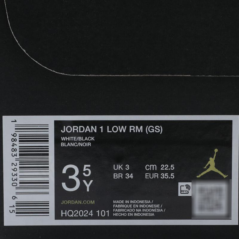 NIKE耐克大童鞋JORDAN 1 LOW RM GS运动训练篮球鞋HQ2024-101,淘宝优惠券,粉丝福利购,淘宝优惠卷
