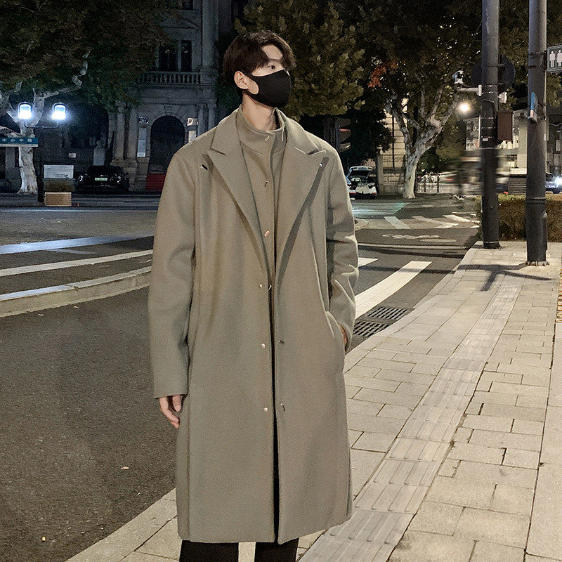 英伦风大衣男加厚假两件一衣两穿可拆卸呢子风衣冬季长款毛呢外套,淘宝优惠券,粉丝福利购,淘宝优惠卷