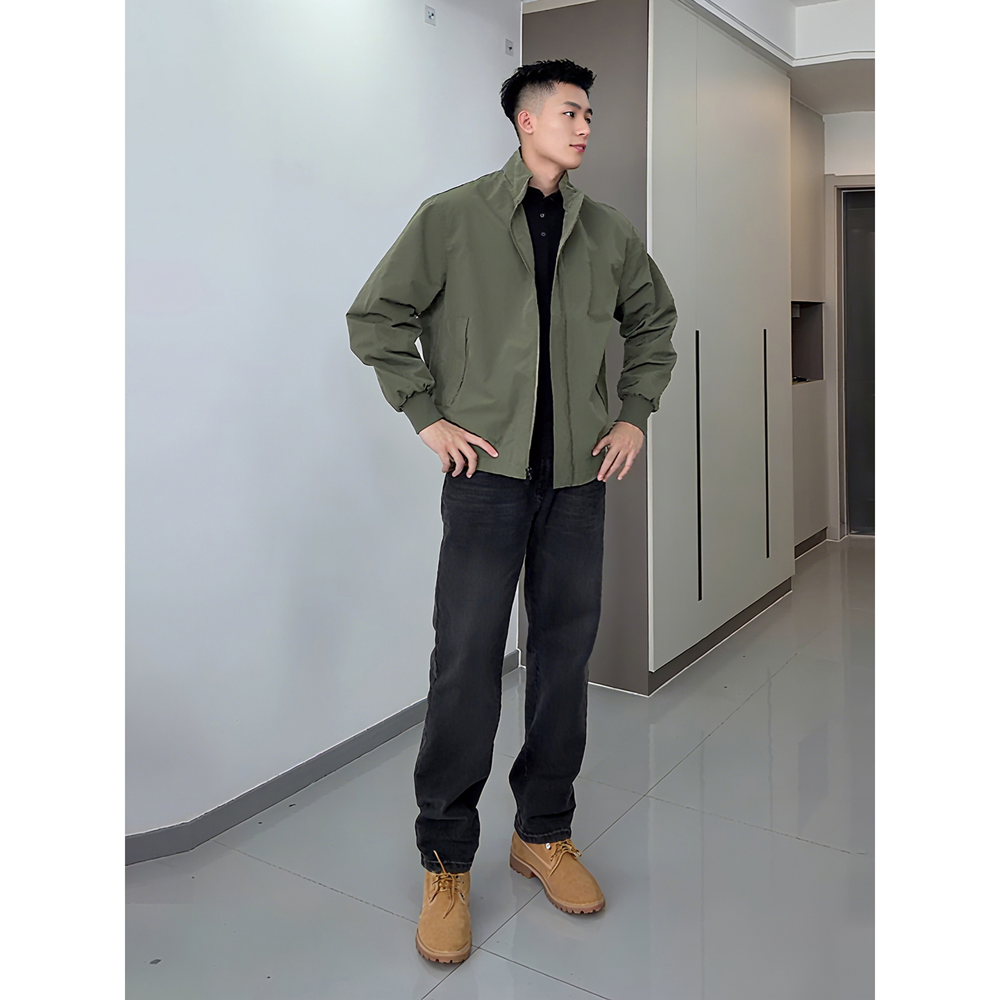 男生秋季酷帅穿搭套装高级感痞帅户外三防美式短款飞行员夹克外套 - 图3