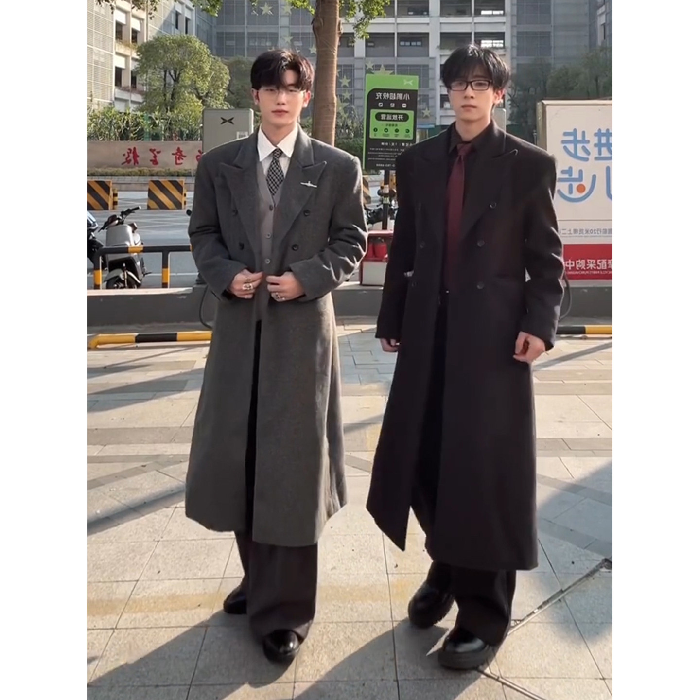 毛呢长款谢比尔大衣男冬季垫肩收腰过膝呢子外套高级感戗驳领风衣,淘宝优惠券,粉丝福利购,淘宝优惠卷