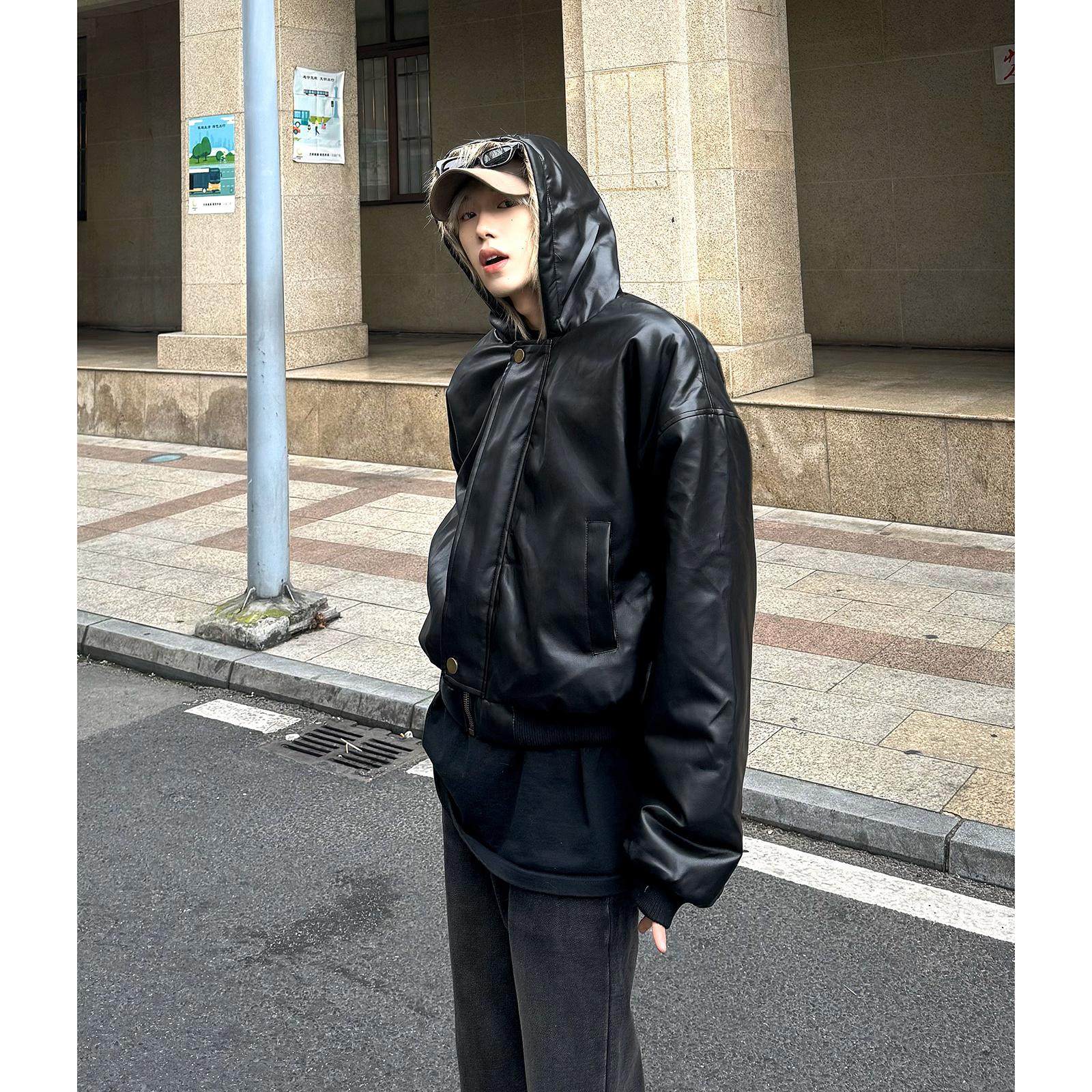 皮毛一体双面穿皮衣男冬季连帽座山雕皮草棉衣美式短款廓形派克服,淘宝优惠券,粉丝福利购,淘宝优惠卷