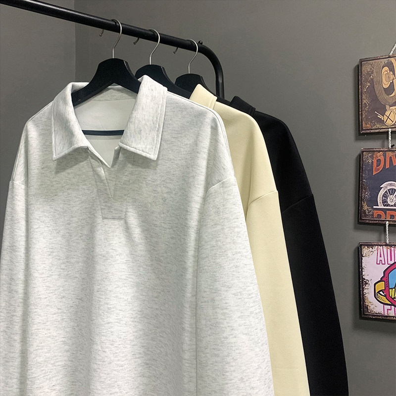 假两件v领正肩POLO衫长袖卫衣男款秋季穿搭一整套搭配潮牌牛仔裤,淘宝优惠券,粉丝福利购,淘宝优惠卷