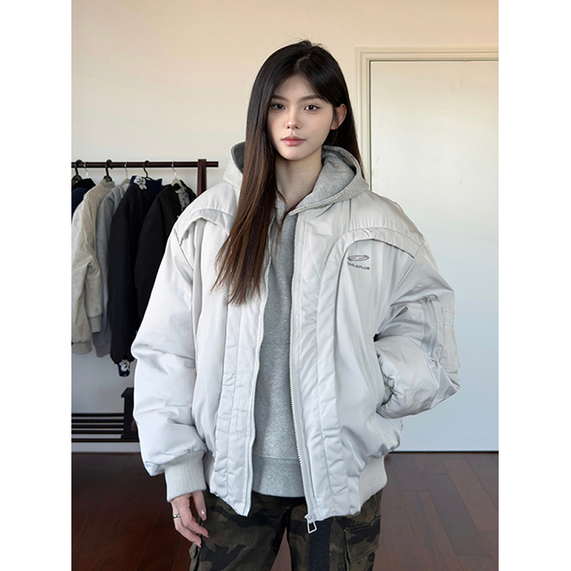 美式vibe解构弧形棒球服高级感痞帅一整套ootd穿搭男廓形短款夹克 - 图0