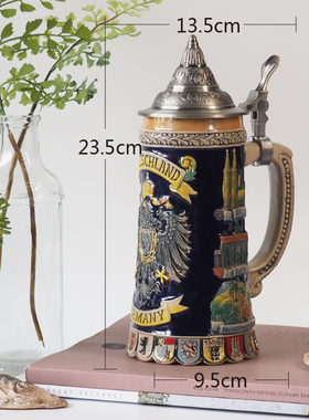 欧式复古创意圣诞礼品传统陶z瓷啤酒杯酒吧装饰品啤酒节礼品