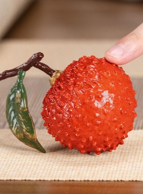 铜 喜得红利m 铜荔枝摆件客厅桌面装饰品荔枝茶宠茶玩礼品