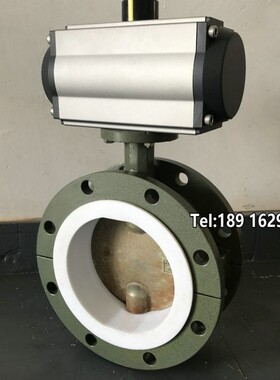 气动衬氟蝶阀DN150法兰排污耐酸碱防腐蚀水油开关切断阀D641F46