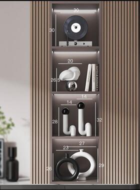 现简东升组合约抽象办室酒柜书柜视电柜公创意高级感装饰代小众摆