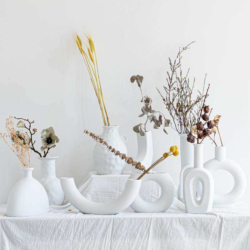 欧式素烧异形陶瓷花瓶客厅家居桌面干花插花装饰摆件手工,淘宝优惠券,粉丝福利购,淘宝优惠卷