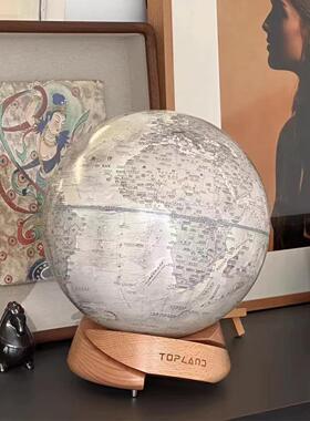 榉木螺旋实木宏微地球书房客厅办公室样板间地球仪摆件开业乔迁礼