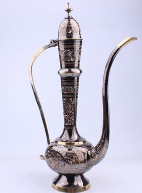 巴基斯坦青铜民族工艺品，酒壶，民族锅，大锅装饰品，特殊的家庭