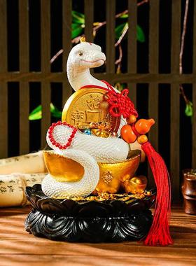 柳像体白蟒灵蛇神像招财摆件常长柳先娘娘生肖佛堂吉祥物家居饰品