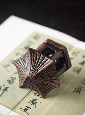 精选中式陶瓷六角凉亭小摆件创意复古亭子微景观盆栽造景假山水景