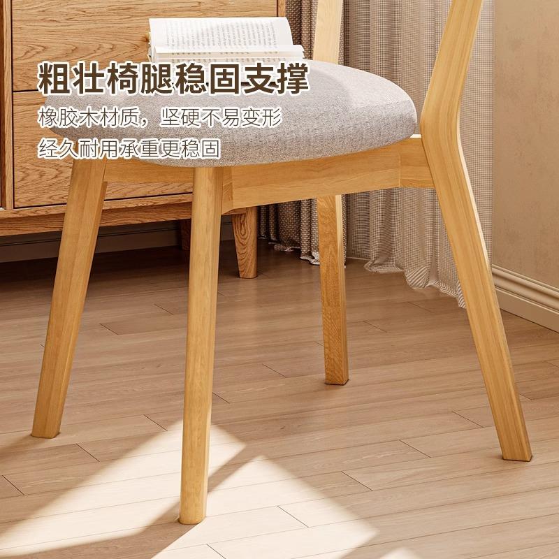 实木餐椅家用轻奢高级餐桌椅洽谈书桌椅中古风茶椅餐厅胡桃木椅子 - 图3