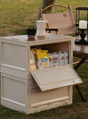 户外折叠收纳箱野餐露营箱可折叠车载后备箱置物箱木盖衣服储物箱