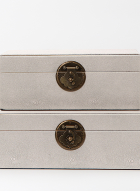 新中式首饰收纳盒现代家居红色装饰E盒子样板房间酒柜软装饰品摆