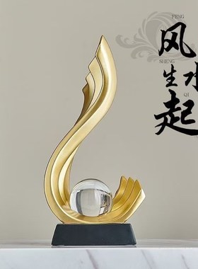 风生水起高级感摆件轻奢r高档办公室桌面客厅玄关酒柜现代简约装