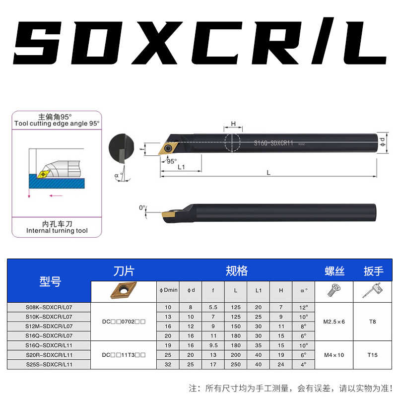 DC11螺钉内孔刀杆S16Q/20R/25S-SDUCR/SDQCR/SDZCR/SDWCR/SDXCR11 - 图3