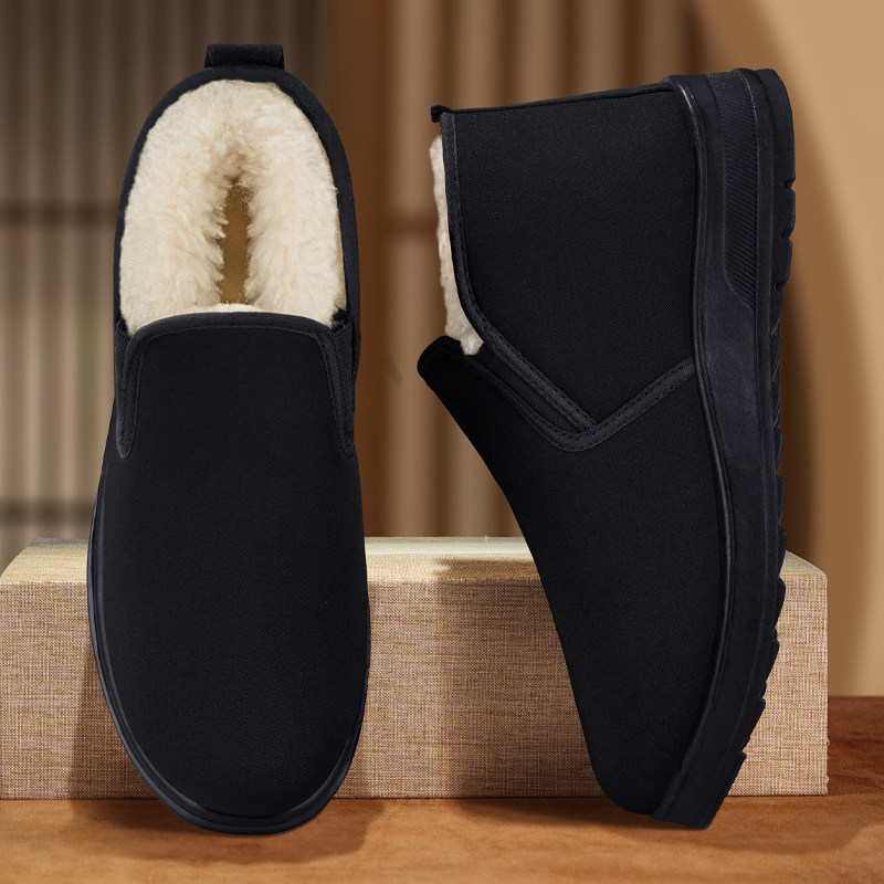 冬季老北京布鞋男加绒加厚保暖大码中老年人羊毛耐磨防滑爸爸棉鞋,淘宝优惠券,粉丝福利购,淘宝优惠卷