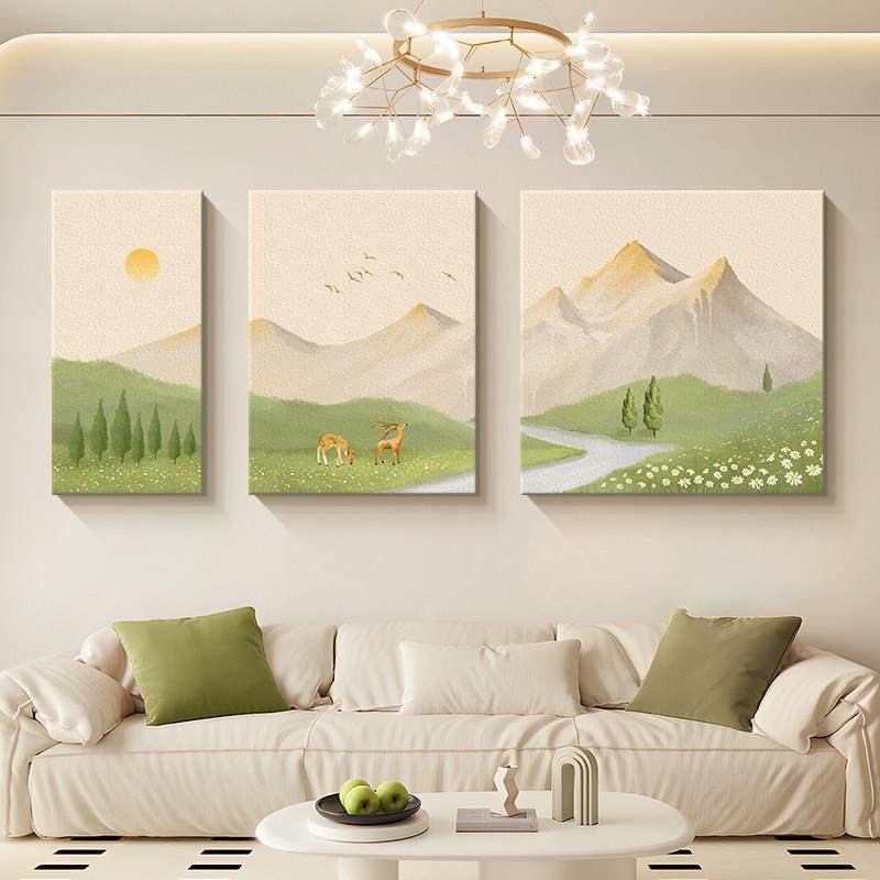 山日HJBJ-202照金客厅大装饰画现代约气沙发背景墙简挂画立体砂岩,淘宝优惠券,粉丝福利购,淘宝优惠卷