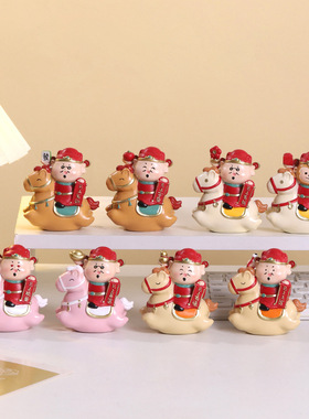 新年八骏赐福马年树脂公仔潮玩趣味财神盲盒摆件喜庆展示礼品礼物