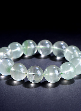 久雅水晶天然翠绿色幽灵圆珠手链翠幽灵散珠手串厂家直销