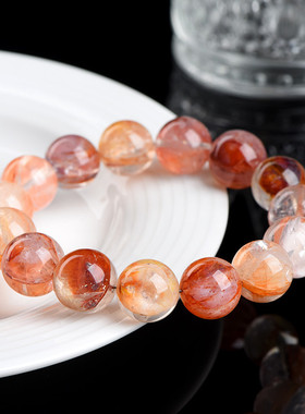 久雅水晶天然异象胶花圆珠手链老矿多色胶水散珠手串厂家直销