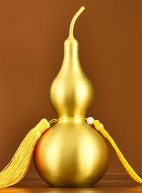 铜葫芦摆件纯黄铜开口葫芦挂件客厅家居办公室摆设装饰家用礼品