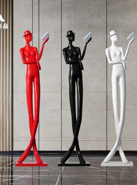 现代艺术高档抽象人物高级雕塑房间电视柜客厅玄关庭院艺术品