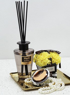 样板间卫生间托盘香薰蜡烛装浴室饰品样板房洗手台软装