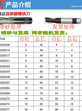 成量2刃铣刀直柄键槽铣刀 3 4 5 6 8 10 12 14 16 18 20川量键槽