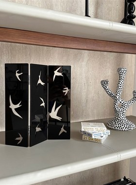 ins亚克力桌面屏风复古燕子摄影道具氛J围感客厅卧室装饰摆件礼物