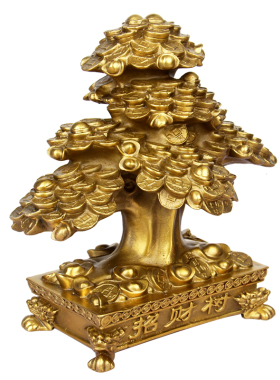 铜聚宝盆树摇钱树摆件u 金钱树家居工艺品店铺开业礼品