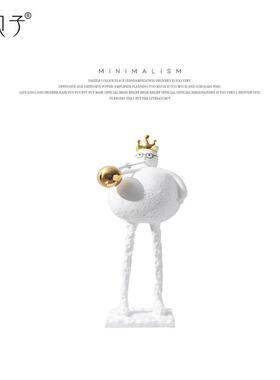 BOI板现代简约人物雕塑落家地居品饰品样房售楼处艺术工艺摆件