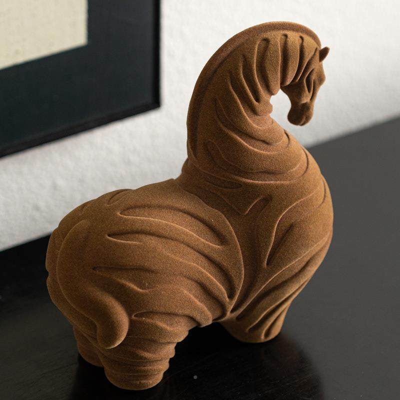 PHT高感时尚级植绒马客厅电斑柜酒柜开放格工艺品动物视摆件,淘宝优惠券,粉丝福利购,淘宝优惠卷