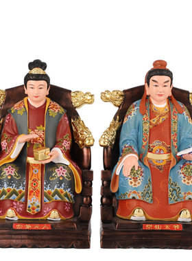 速发彩绘摆铜胡三太爷太奶铜像家用黄三太爷黄奶胡太常蟒神像纯件