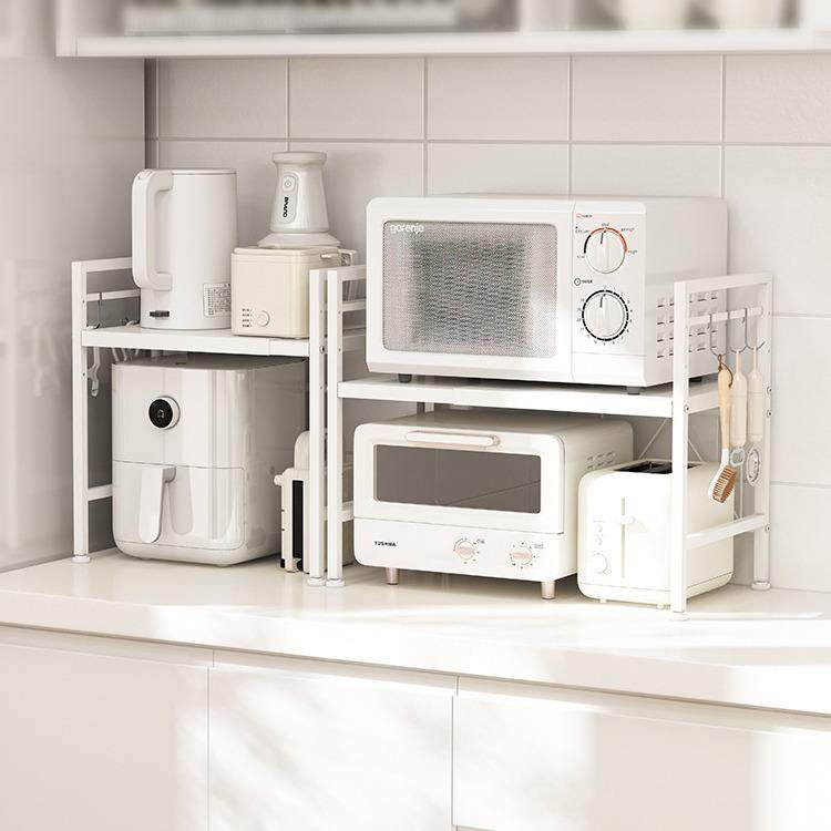 御仕家厨房可伸缩多功能双层收纳微波炉架子台面小家电烤箱置物架,淘宝优惠券,粉丝福利购,淘宝优惠卷