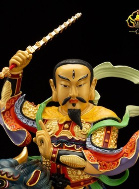 现货速发16/1寸纯铜鎏金彩绘九天应元雷声普化神像雷祖佛像祖师雷