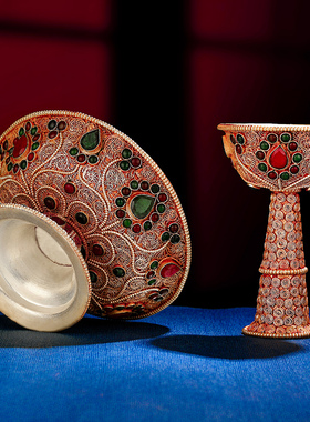 现货速发手工掐丝护法杯尼泊尔纯铜供杯藏式供杯用品中号1cm