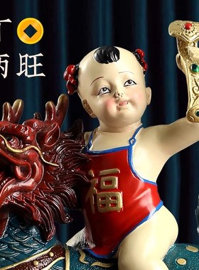 现货速发彩绘麒麟摆件铜麒麟家居工艺品摆件家庭客厅装饰卧室单人